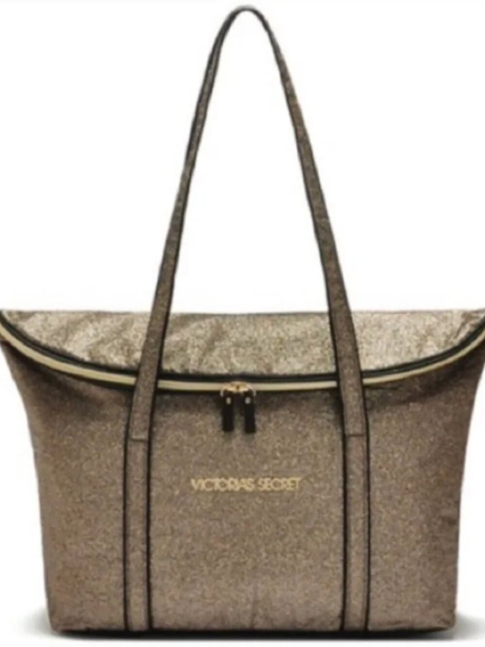 Victoria's Secret Gold glitter tote bag!